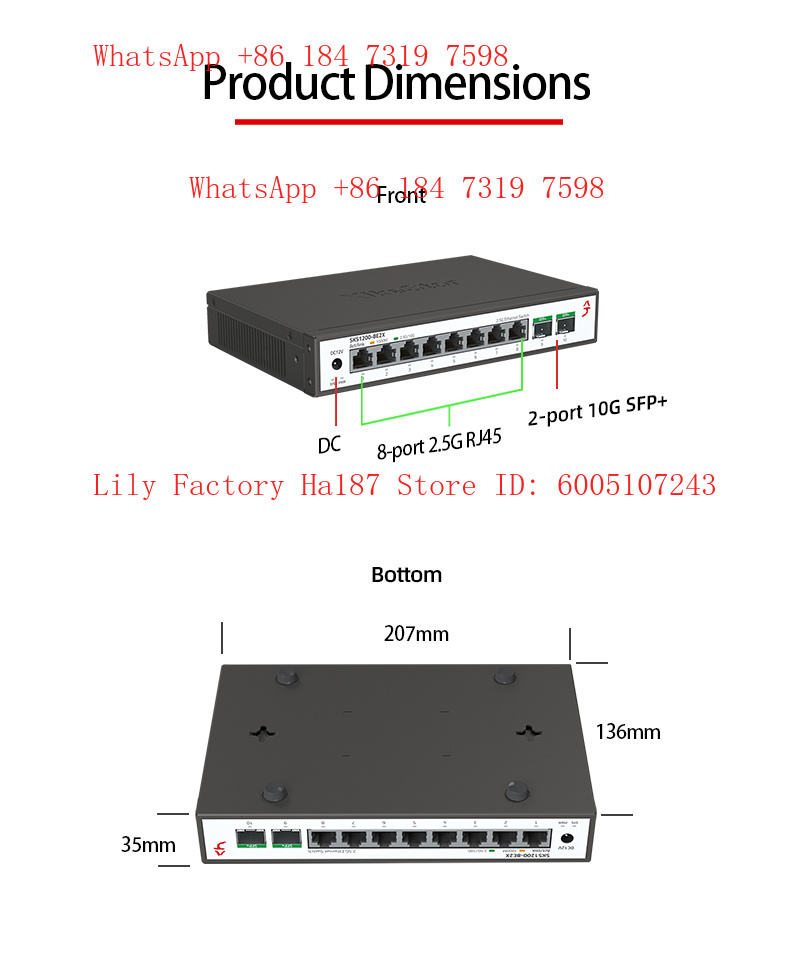 XikeStor 8*2.5G RJ45 2*10G SFP - Sfp+ 10G Managed Switch 8 Port reseña y precio